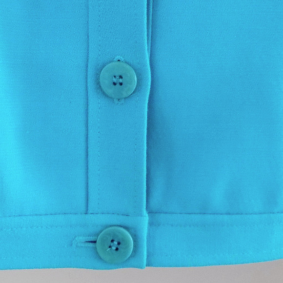 NWT Emanuel Ungaro jacket 8P $385 Aqua Pure wool Blue Short Light New - Picture 4 of 7